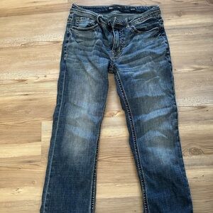 Buckle bootleg jeans